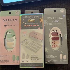 Dashing Diva Glaze LED Semi-Cured Gel Nail Strips and LED lamp